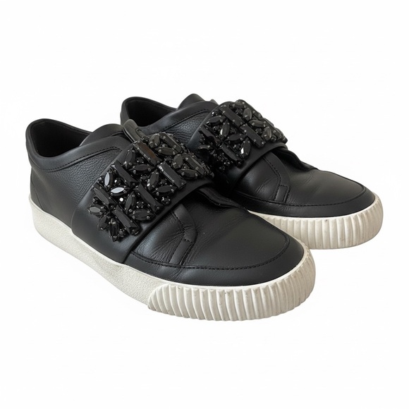 Karl Lagerfeld Shoes - Karl Lagerfeld Black Sneakers with Embellished Strap